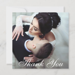 Elegant Thank You Wedding Photo Card Square
