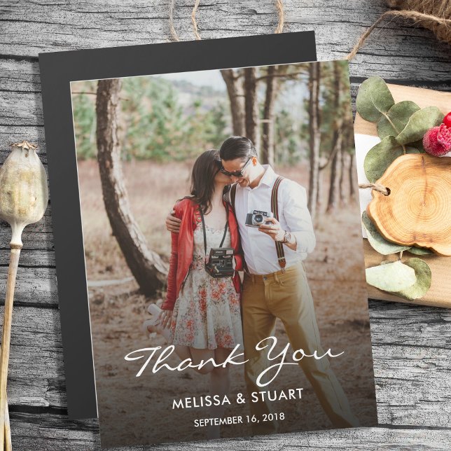 Elegant Thank you Wedding photo magnetic card (Elegant Thank you Wedding photo magnetic card. Very unique and personal Thank you card.)