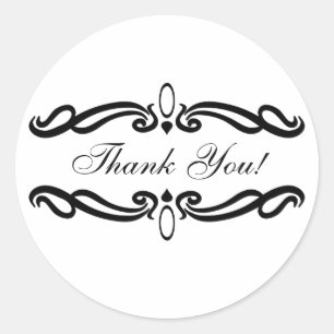 Elegant Thank You Wedding Round Stickers
