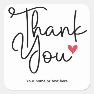 Elegant Thank You with heart Sticker 
