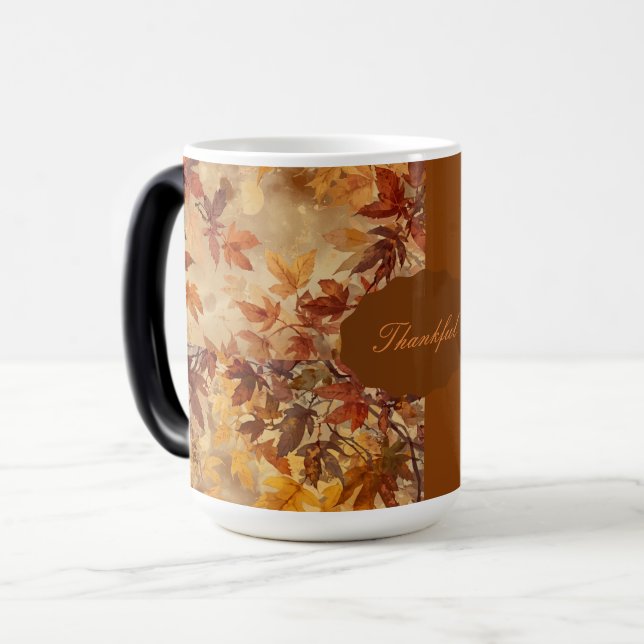 Elegant,Thanksgiving, Autumn Leaves,Rustic Magic Mug (Front Left)