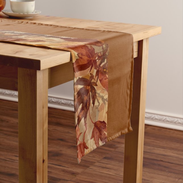 Elegant,Thanksgiving, Autumn Leaves,Rustic Medium Table Runner (In Situ)