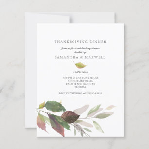 Elegant Thanksgiving Gathering Invitations Foliage