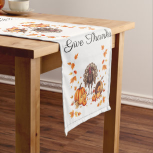 Elegant Thanksgiving "Give Thanks" Table Runner