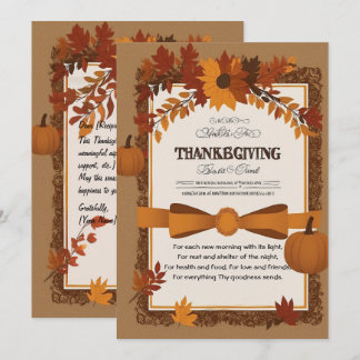 Elegant Thanksgiving Invitation with Autumn Leaves