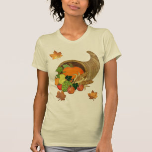 Elegant Thanksgiving Mixed Media Cornucopia ALL T-Shirt