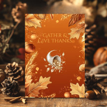 Elegant Thanksgiving with Cornucopia and Autumn 