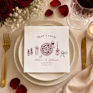 Elegant that’s amore engagement party napkin