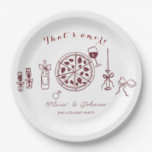 Elegant that’s amore engagement party paper plate