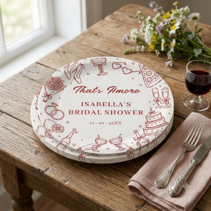 Elegant That's Amore Italian Bridal Shower Paper Plate