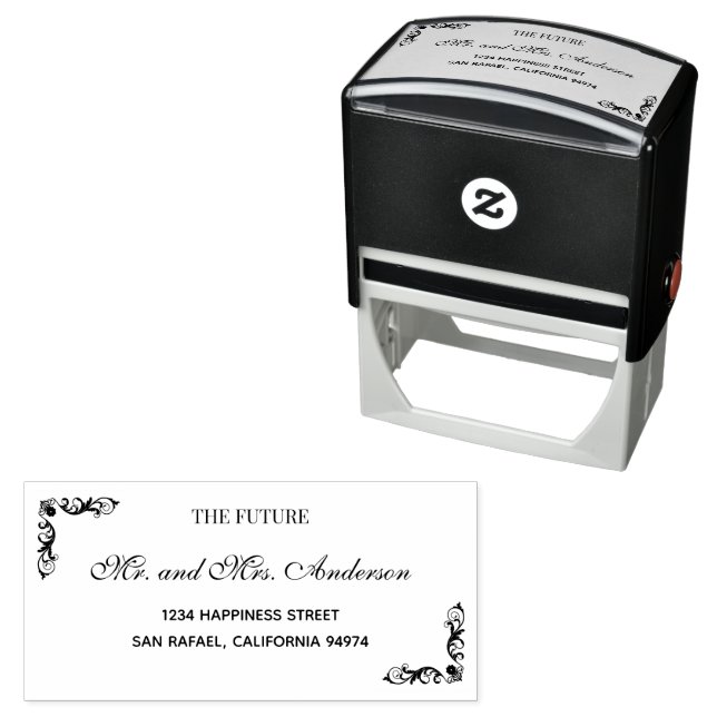 Elegant The Future Mr and Mrs Self-inking Stamp (In Situ)