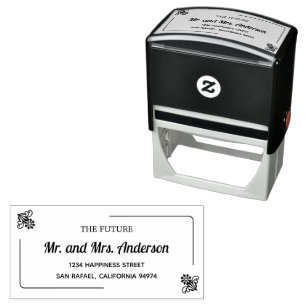 Elegant The Future Mr and Mrs Self-inking Stamp