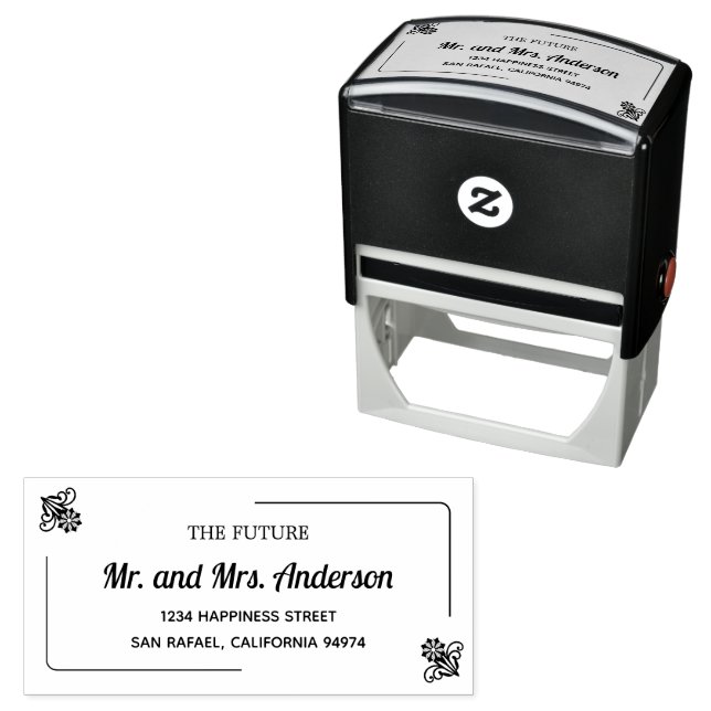 Elegant The Future Mr and Mrs Self-inking Stamp (In Situ)