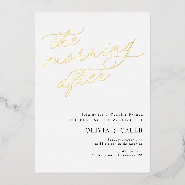 Elegant The Morning After Wedding Brunch  (Front)