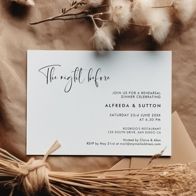 Elegant The night before dinner rehearsal dinner Invitation (Creator Uploaded)
