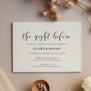 Elegant The night before rehearsal dinner Invitation