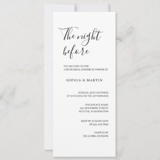 Elegant The Night Before Rehearsal Dinner Wedding Invitation