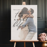 Elegant The Night Before Rehearsal photo welcome Poster<br><div class="desc">Welcome your guests to the night before your special day with our Elegant 'The Night Before' Rehearsal Photo Welcome Sign. Personalized with your favourite photo, this sign adds a touch of warmth and nostalgia to your rehearsal dinner decor. With its timeless design and elegant typography, it sets the perfect tone...</div>