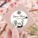 Elegant The Night Before Wedding Classic Round Sticker<br><div class="desc">Elegant The Night Before Wedding Classic Round Sticker</div>