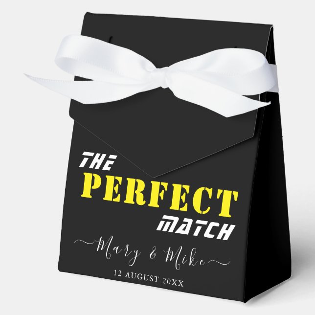 Elegant The Perfect Match Large Tent Favor Box (Front)