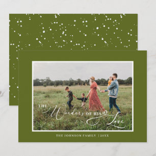 Elegant The Wonders of His Love Photo Script Holiday Card