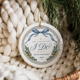Elegant The Year We Said I Do Ceramic Ornament