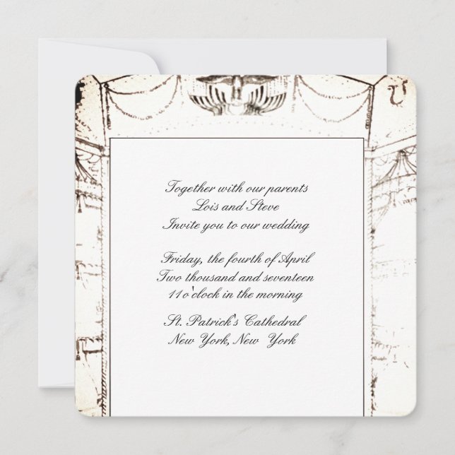 Elegant Theatre Weddng Invitation (Front)