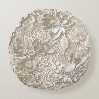 Elegant these lace and diamonds round pillow