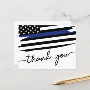 Elegant Thin Blue Line Flag Police Officer Postcard