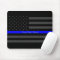Elegant Thin Blue Line Personalized Black US Flag