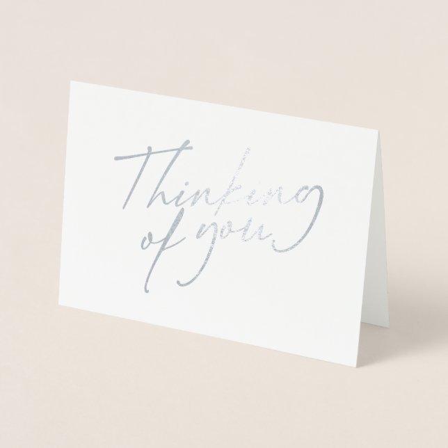 Elegant Thinking of You script Foil Card (Front)