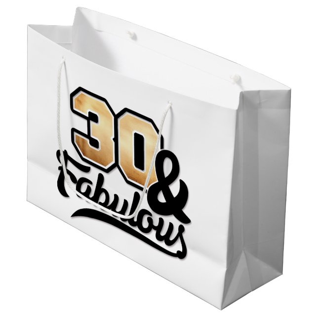 Elegant thirty fabulous Birthday women Large Gift Bag (Front Angled)