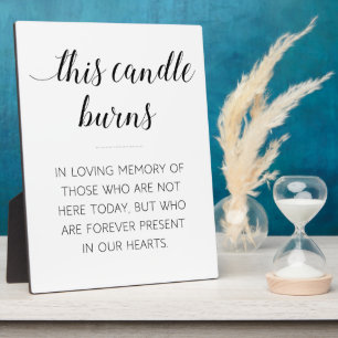 Elegant This Candle Burns In Loving Memory Sign Plaque