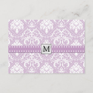 Elegant Thistle Purple & White Vintage Damask RSVP Card