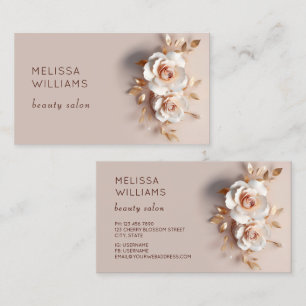 Elegant Three Dimensional Rose Flower Business Card
