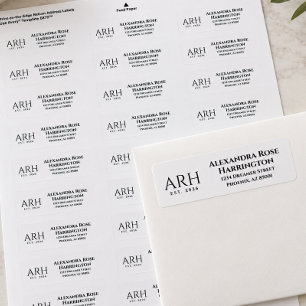 Elegant Three Letter Monogram Return Address 