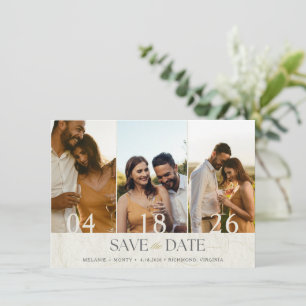 Elegant Three Photo Wedding Save the Date