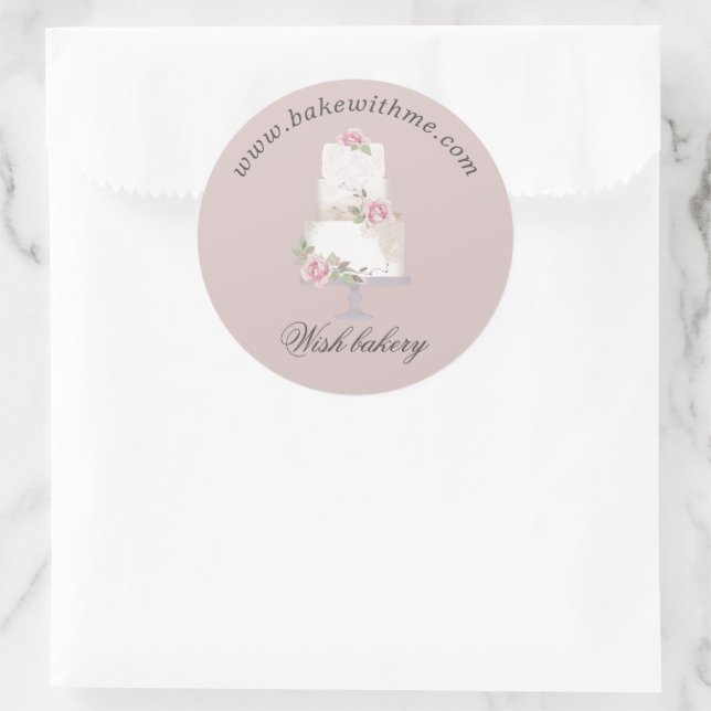 Elegant Three Tier Cake Bakery Product Sticker (Bag)