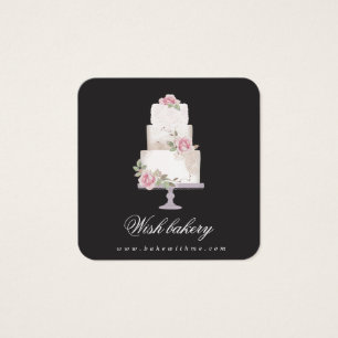 elegant three tier cake bakery profile card