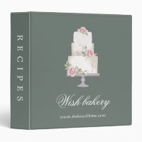 elegant three tier cake bakery recipe binder