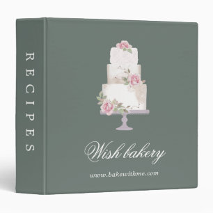 elegant three tier cake bakery recipe binder