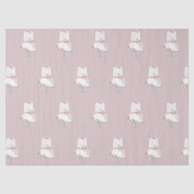 elegant three tier cake bakery tissue paper (Front)