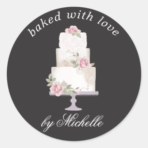 elegant three tier cake home baked sticker