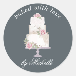 elegant three tier cake home baked sticker