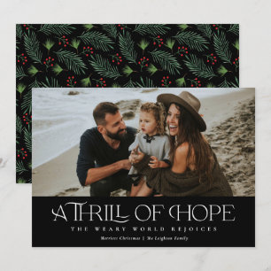 Elegant Thrill of Hope Photo Christmas   Holiday Card