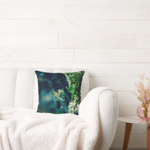 Elegant Throw Pillow - Blue Green Lichen