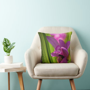 Elegant Throw Pillow - Small Purple Iris