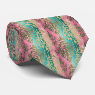 Elegant Tie in Pink and Turquoise