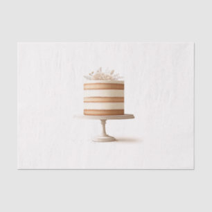 Elegant Tier White Floral Wedding Cake Bakery  Tissue Paper