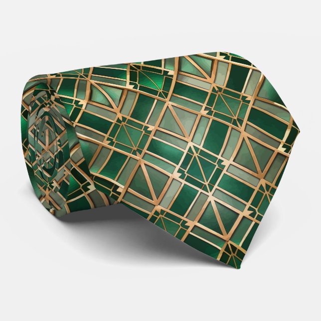 Elegant tiled Art Deco pattern  Tie (Rolled)